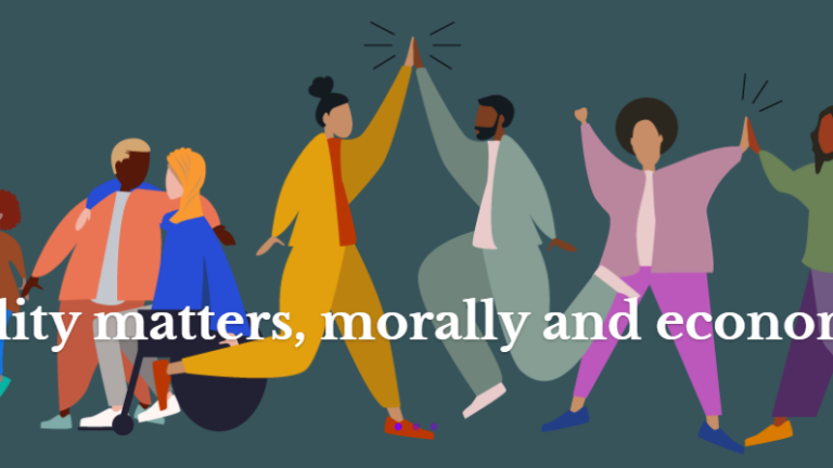 Graphic art banner of diverse group of people giving each other 
